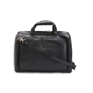 AMERILEATHER Black 16in Leather Weekender Bag